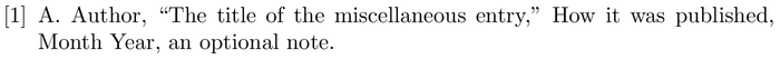IEEEtran: example of a bibliography item for an misc entry