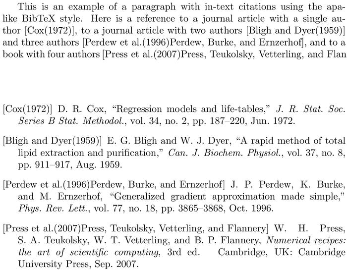 BibTeX IEEEtranN bibliography style example with in-text references and bibliography