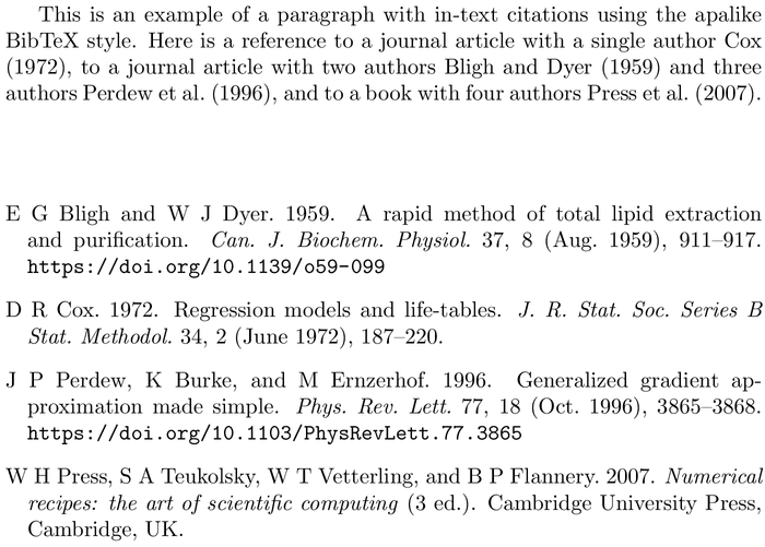 BibTeX ACM-Reference-Format bibliography style example with in-text references and bibliography