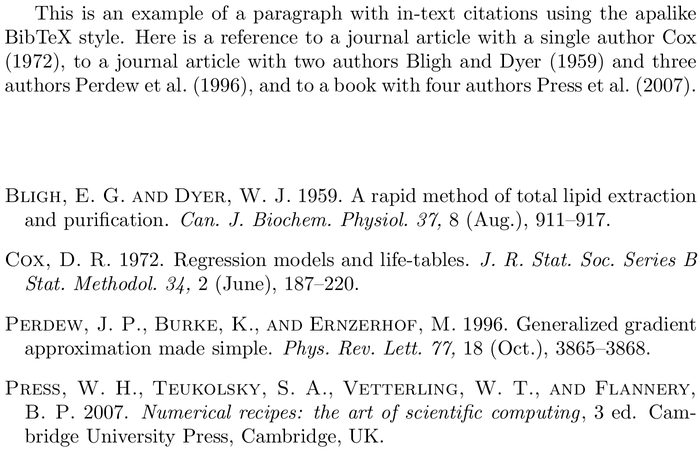 BibTeX acmtrans bibliography style example with in-text references and bibliography
