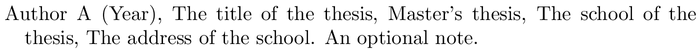 adfathesis: example of a bibliography item for an mastersthesis entry