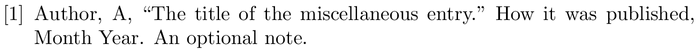 thesnumb: example of a bibliography item for an misc entry