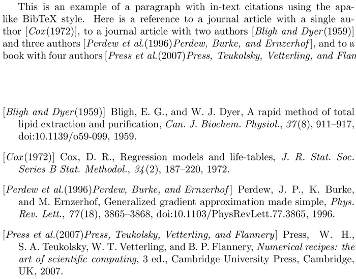 BibTeX agu bibliography style example with in-text references and bibliography