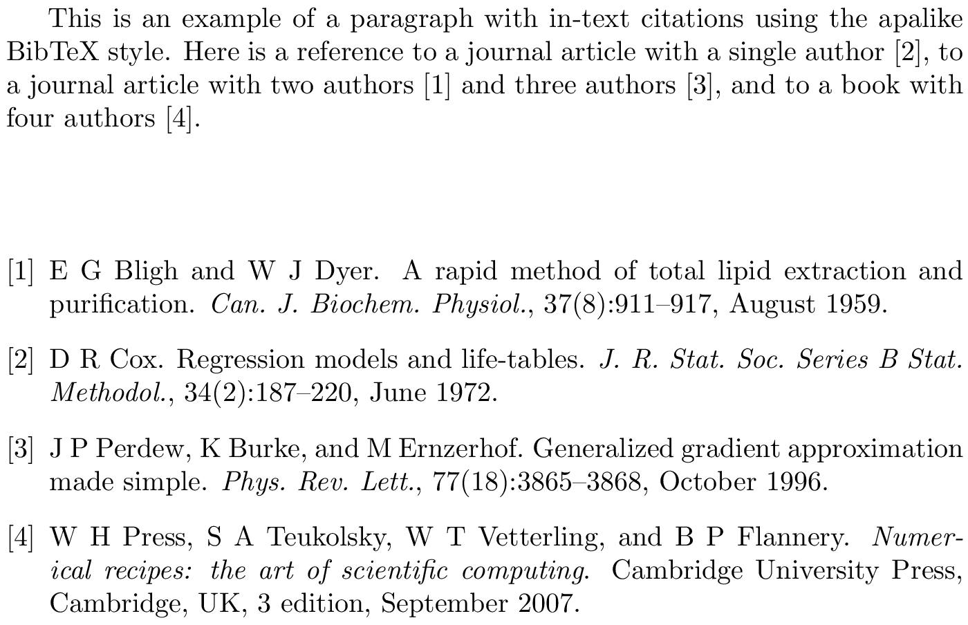 BibTeX plain bibliography style [examples]