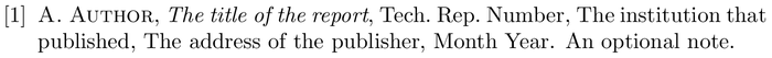 siam: example of a bibliography item for an techreport entry