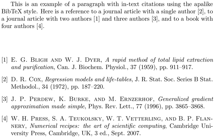 BibTeX siam bibliography style example with in-text references and bibliography