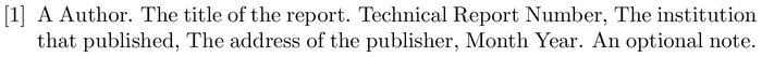 unsrt: example of a bibliography item for an techreport entry