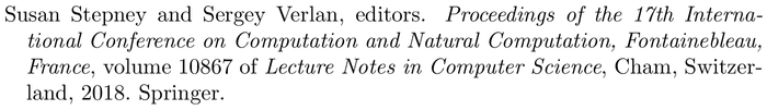 bestpapers: example of a bibliography item for an proceedings entry