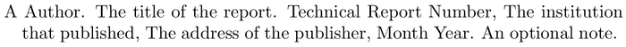 bestpapers: example of a bibliography item for an techreport entry