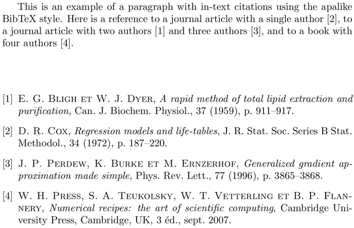 BibTeX siam-fr bibliography style example with in-text references and bibliography