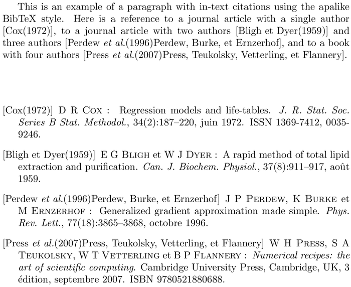 BibTeX unsrtnat-fr bibliography style example with in-text references and bibliography