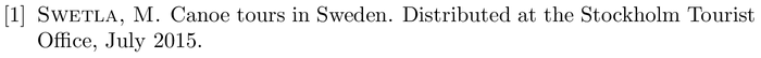 BibTeX example: booklet citation style acm