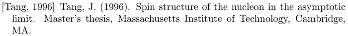 BibTeX example: mastersthesis citation style apalike