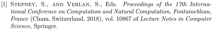 BibTeX example: proceedings citation style acm