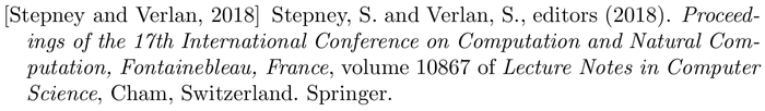 BibTeX example: proceedings citation style apalike