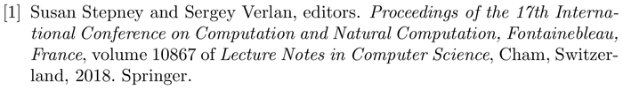 BibTeX example: proceedings citation style plain