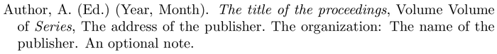 chicago: example of a bibliography item for an proceedings entry