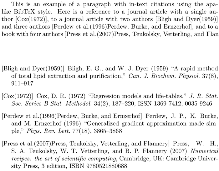 BibTeX cjebibstyle bibliography style example with in-text references and bibliography