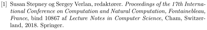 dk-unsrt: example of a bibliography item for an proceedings entry