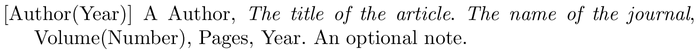 dlfltxbbibtex: example of a bibliography item for an article entry