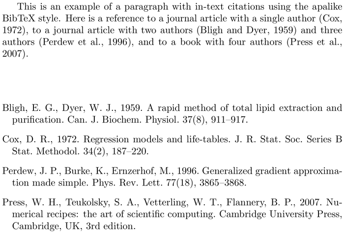 BibTeX agecon bibliography style example with in-text references and bibliography