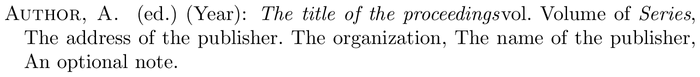 econometrica: example of a bibliography item for an proceedings entry