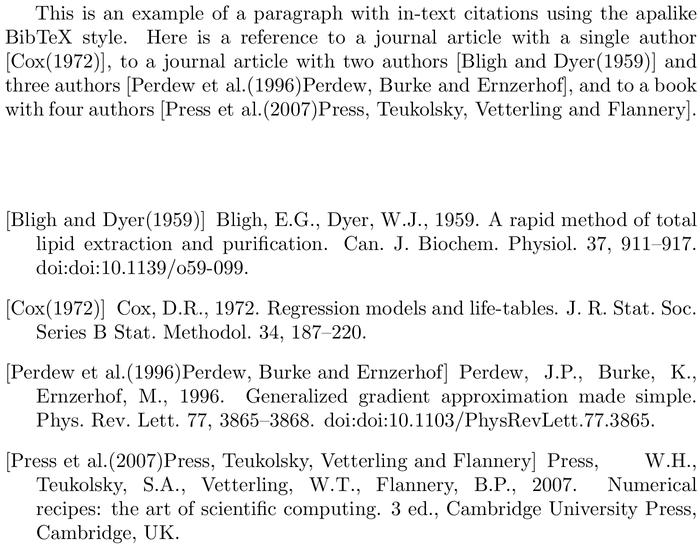 BibTeX elsarticle-harv bibliography style example with in-text references and bibliography