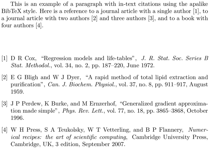 BibTeX ieeepes bibliography style example with in-text references and bibliography