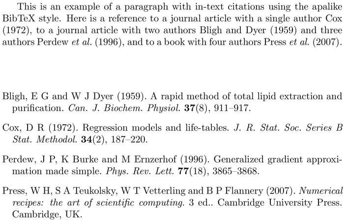 BibTeX ifac bibliography style example with in-text references and bibliography