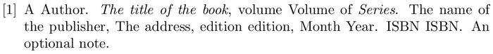 is-plain: example of a bibliography item for a book entry