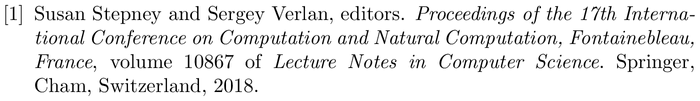 is-plain: example of a bibliography item for an proceedings entry