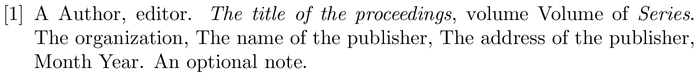 is-plain: example of a bibliography item for an proceedings entry