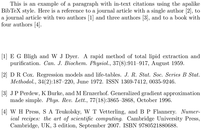 BibTeX is-plain bibliography style example with in-text references and bibliography