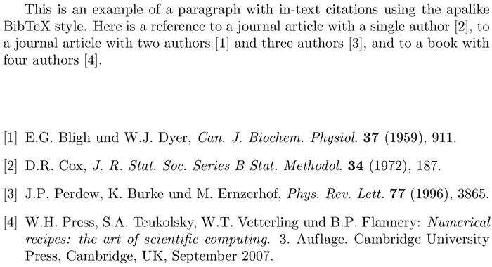 BibTeX jkthesis bibliography style example with in-text references and bibliography