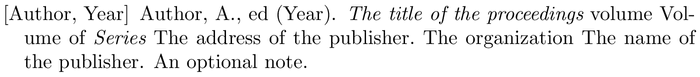 jmb: example of a bibliography item for an proceedings entry