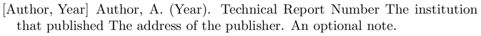 jmb: example of a bibliography item for an techreport entry