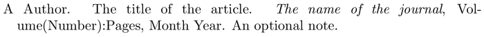 aaai-named: example of a bibliography item for an article entry