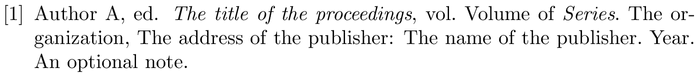 aichej: example of a bibliography item for an proceedings entry