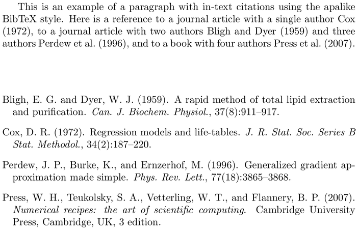 Bibtex Apa Bibliography Style Examples Bibtex Com