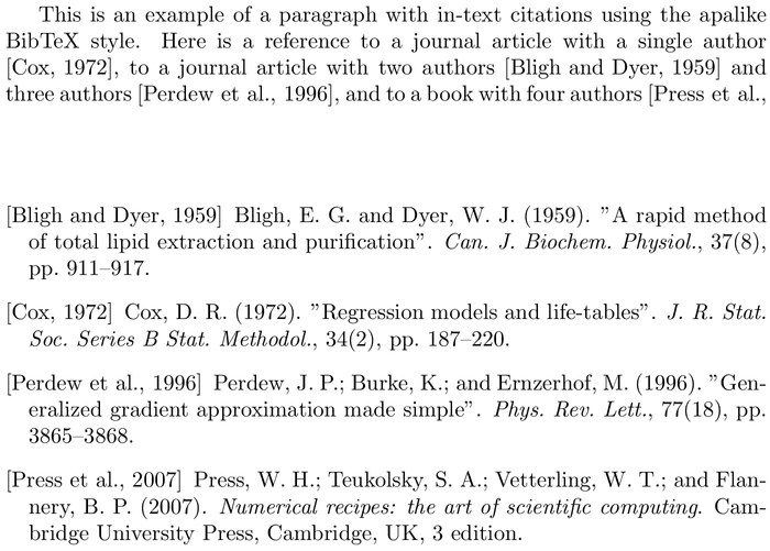 BibTeX jqt1999 bibliography style example with in-text references and bibliography