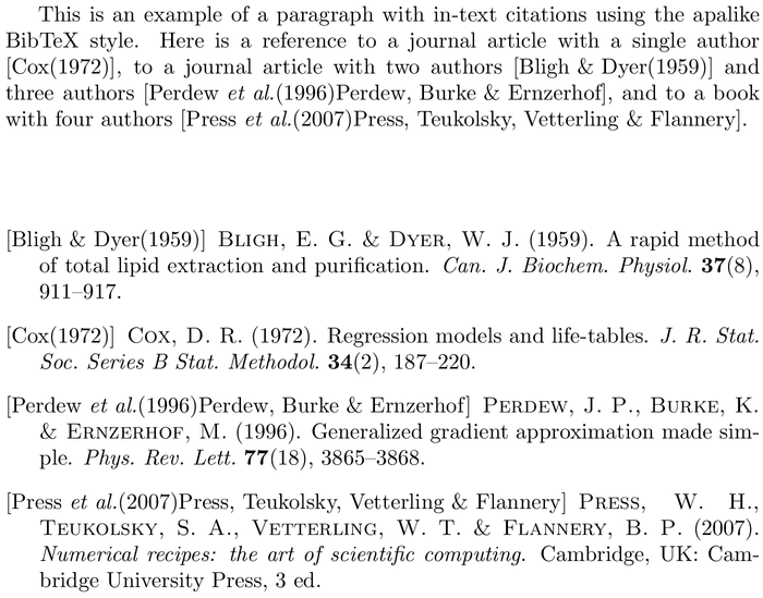 BibTeX jtbnew bibliography style example with in-text references and bibliography