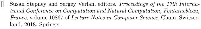 namunsrt: example of a bibliography item for an proceedings entry