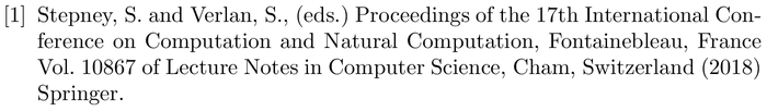 nar: example of a bibliography item for an proceedings entry