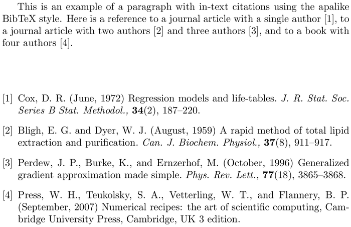 BibTeX nar bibliography style example with in-text references and bibliography