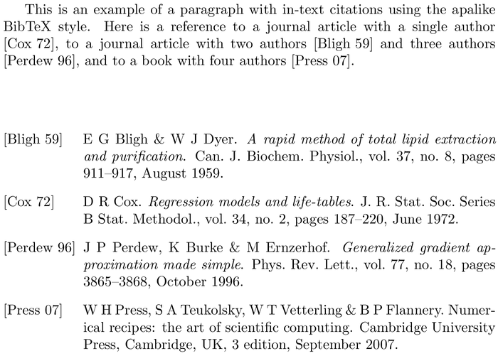 BibTeX these bibliography style example with in-text references and bibliography
