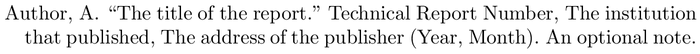 hum2: example of a bibliography item for an techreport entry