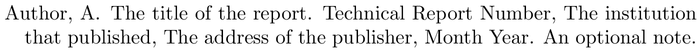 mla: example of a bibliography item for an techreport entry