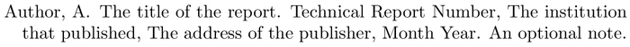 mlaa: example of a bibliography item for an techreport entry