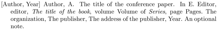 chronological: example of a bibliography item for an inproceedings entry