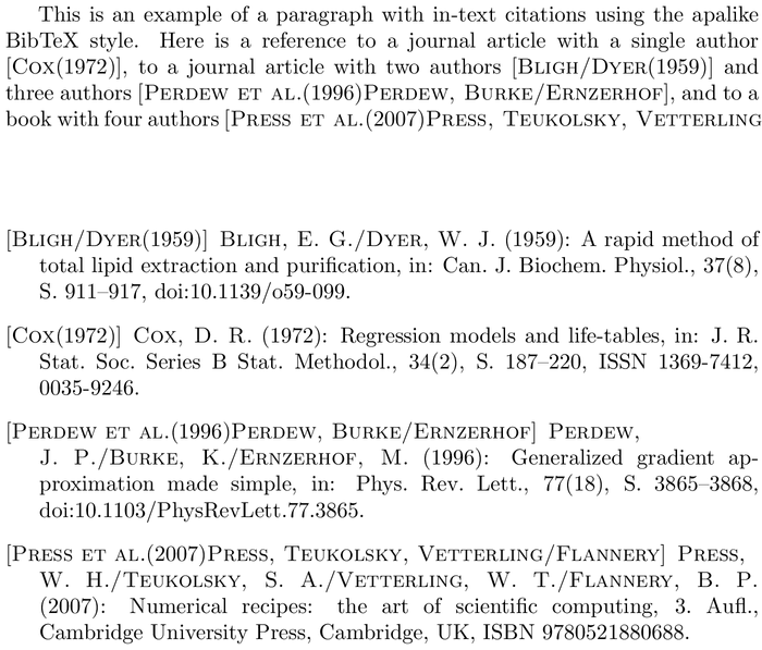 BibTeX munich bibliography style example with in-text references and bibliography